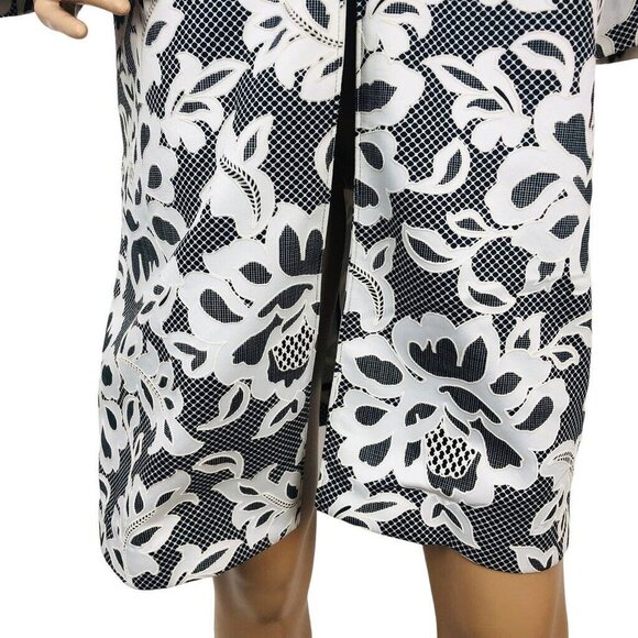 Jones Studio Jacket Embroidered Jacquard Lace Print Open Front Dress Coat Blazer - Picture 5 of 8